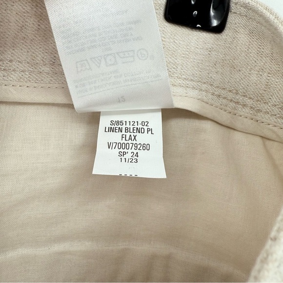 Banana Republic NEW Linen-Blend Wide Leg Pleated Trouser in Flax Size 12 - Picture 10 of 11